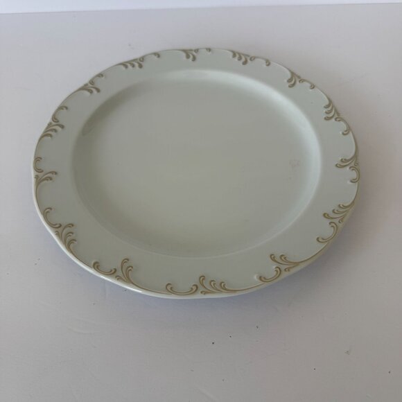 Rosenthal Germany Monbijou White Porcelain Dinner Plate Gold Swirl Design - Picture 3 of 6